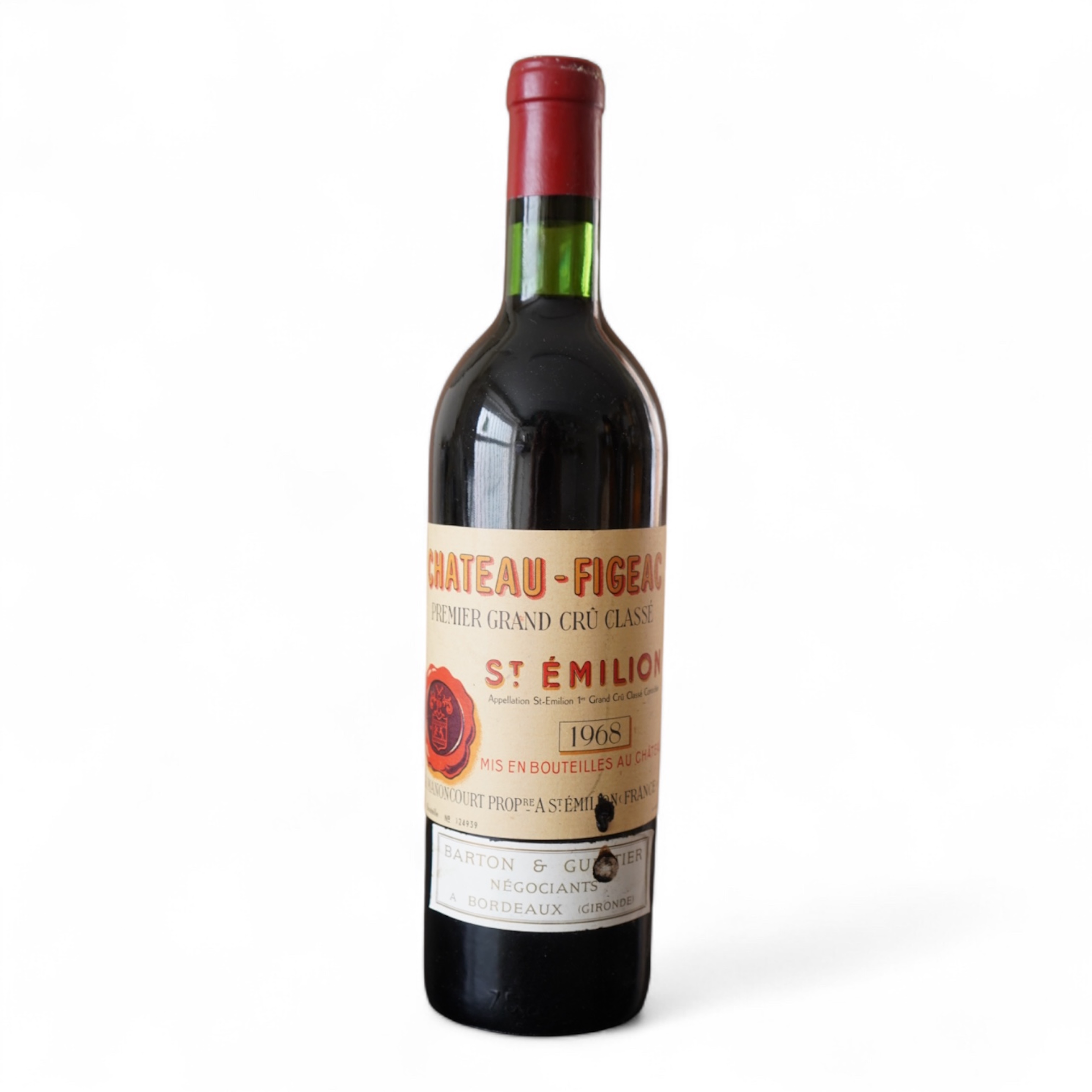 A bottle of 1968 Chateau Figeac St. Emilion